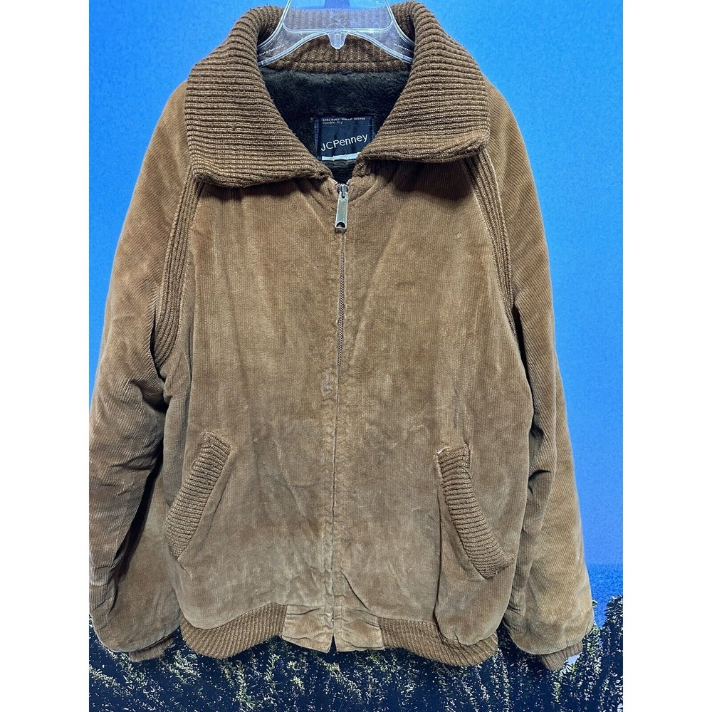 Vintage 70s Corduroy‎ Fleece Lined  Jacket JC PENNY  Talon Zipper